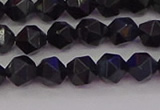 CTE1981 15.5 inches 6mm faceted nuggets blue tiger eye beads