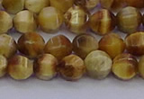 CTE1996 15.5 inches 6mm faceted round golden tiger eye beads