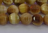 CTE1997 15.5 inches 8mm faceted round golden tiger eye beads