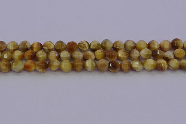 CTE1997 15.5 inches 8mm faceted round golden tiger eye beads