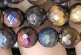 CTE2002 15.5 inches 8mm faceted round AB-color mixed tiger eye beads