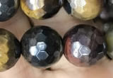 CTE2004 15.5 inches 12mm faceted round AB-color mixed tiger eye beads