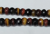 CTE201 15.5 inches 5*8mm faceted rondelle red & yellow tiger eye beads