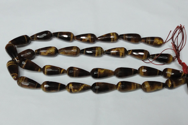 CTE205 15.5 inches 12*26mm faceted teardrop yellow tiger eye beads