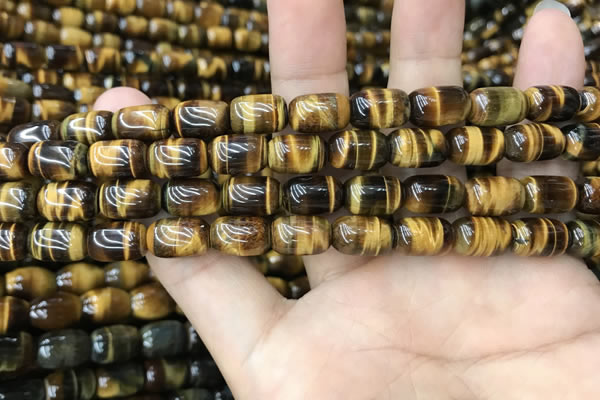 CTE2058 15.5 inches 8*12mm drum yellow tiger eye gemstone beads