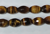 CTE207 15.5 inches 8*10mm faceted rice yellow tiger eye beads