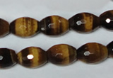 CTE208 15.5 inches 10*14mm faceted rice yellow tiger eye beads