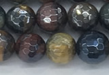 CTE2094 15.5 inches 8mm faceted round AB-color mixed tiger eye beads