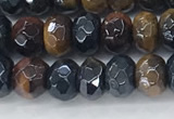 CTE2101 15.5 inches 4*6mm faceted rondelle AB-color mixed tiger eye beads