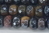 CTE2102 15.5 inches 5*8mm faceted rondelle AB-color mixed tiger eye beads