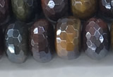 CTE2105 8*14mm faceted rondelle AB-color mixed tiger eye beads