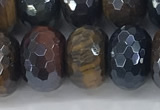 CTE2106 10*16mm faceted rondelle AB-color mixed tiger eye beads