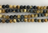 CTE2121 15.5 inches 8mm round golden & blue tiger eye beads