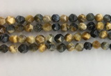 CTE2126 15.5 inches 8mm faceted nuggets golden & blue tiger eye beads