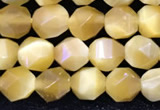 CTE2135 15.5 inches 6mm faceted nuggets golden tiger eye beads