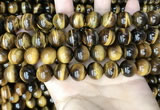 CTE2161 15.5 inches 12mm round yellow tiger eye gemstone beads