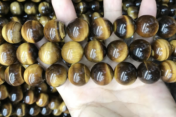 CTE2164 15.5 inches 18mm round yellow tiger eye gemstone beads