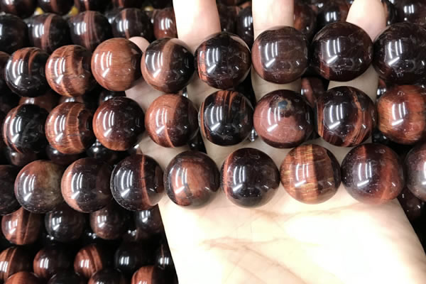 CTE2188 15.5 inches 20mm round red tiger eye gemstone beads