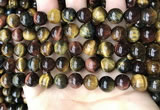 CTE2193 15.5 inches 10mm round mixed tiger eye beads wholesale