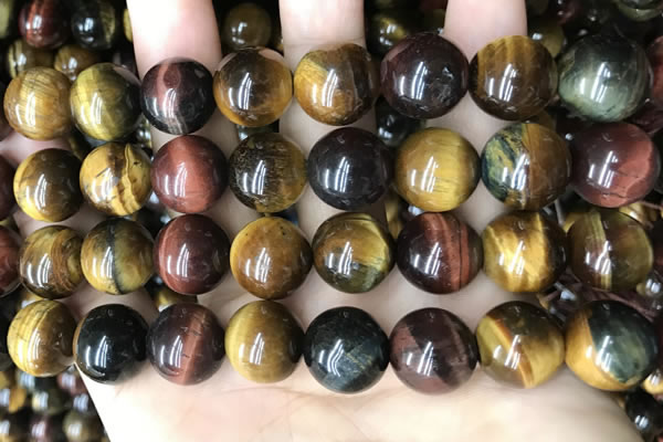 CTE2197 15.5 inches 18mm round mixed tiger eye beads wholesale