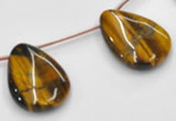 CTE22 13*18mm flat teardrop yellow tiger eye beads Wholesale