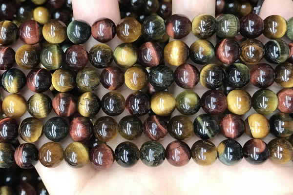 CTE2202 15.5 inches 8mm round mixed tiger eye gemstone beads