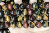 CTE2207 15.5 inches 18mm round mixed tiger eye gemstone beads