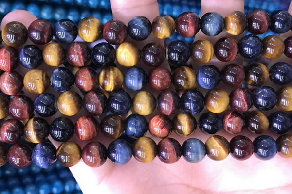 CTE2212 15.5 inches 10mm round colorful tiger eye beads wholesale