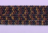 CTE2218 15.5 inches 4mm round colorful tiger eye gemstone beads