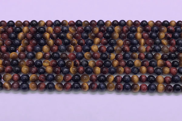 CTE2218 15.5 inches 4mm round colorful tiger eye gemstone beads