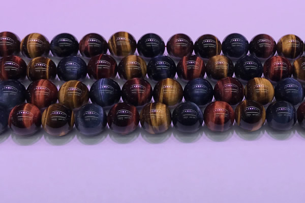 CTE2223 15.5 inches 14mm round colorful tiger eye gemstone beads