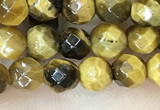 CTE2231 15.5 inches 4mm faceted round yellow tiger eye beads