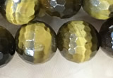 CTE2234 15.5 inches 10mm faceted round yellow tiger eye beads