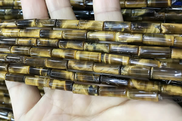 CTE2246 15.5 inches 5*14mm tube yellow tiger eye beads wholesale