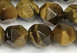 CTE2251 15 inches 8mm faceted nuggets yellow tiger eye beads