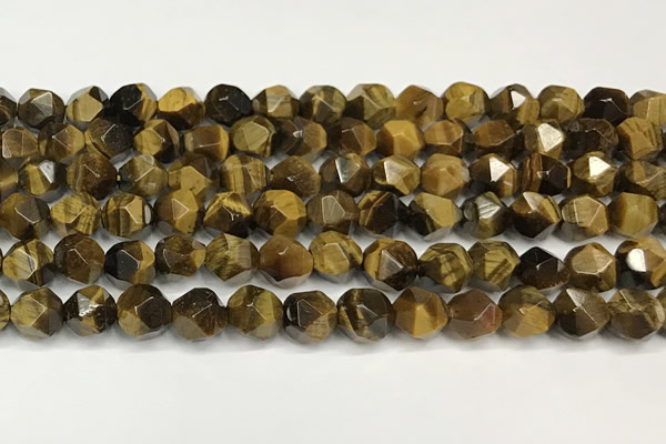 CTE2251 15 inches 8mm faceted nuggets yellow tiger eye beads