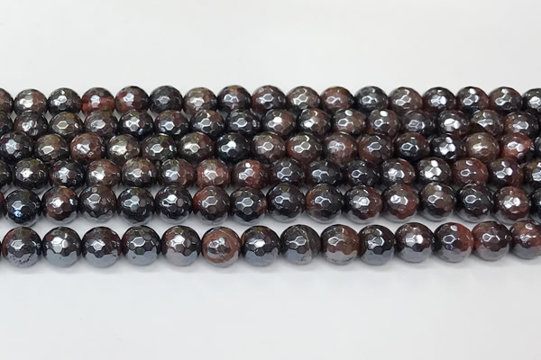 CTE2281 15 inches 8mm faceted round AB-color red tiger eye beads