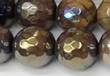 CTE2287 15 inches 10mm faceted round AB-color colorful tiger eye beads