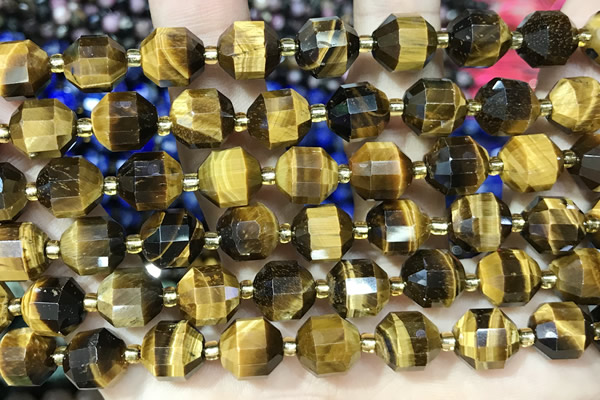 CTE2297 15 inches 9*10mm faceted yellow tiger eye beads