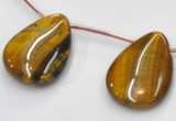 CTE23 20*28mm flat teardrop yellow tiger eye beads Wholesale