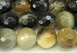 CTE2310 15 inches 6mm faceted round golden & blue tiger eye beads