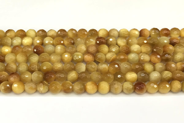 CTE2315 15 inches 6mm faceted round golden tiger eye beads