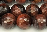 CTE2321 15 inches 8mm faceted round red tiger eye beads