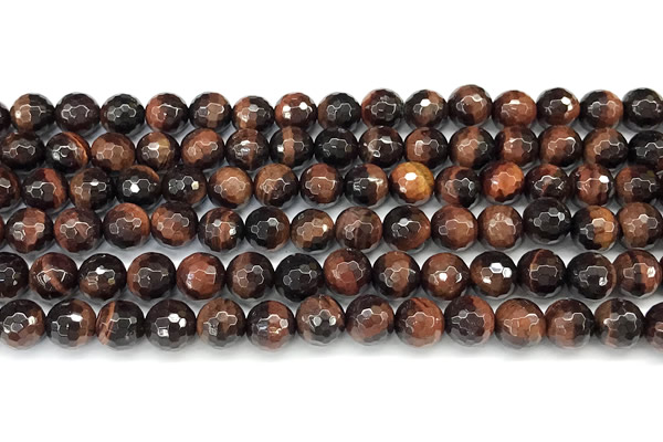 CTE2344 15 inches 6mm faceted round red tiger eye beads