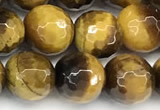 CTE2354 15 inches 8mm faceted round yellow tiger eye beads