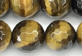 CTE2355 15 inches 10mm faceted round yellow tiger eye beads