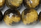 CTE2356 15 inches 12mm faceted round yellow tiger eye beads