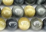 CTE2372 15 inches 6mm round AB-color golden & blue tiger eye beads