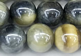 CTE2373 15 inches 8mm round AB-color golden & blue tiger eye beads