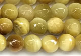 CTE2388 15 inches 6mm faceted round golden tiger eye beads